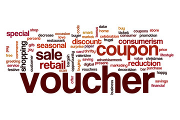 Voucher word cloud concept