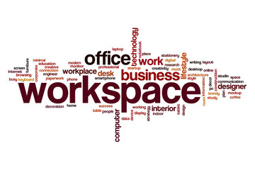 Workspace word cloud concept