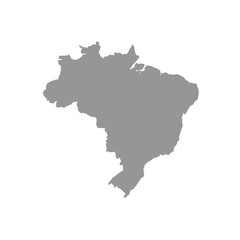 Gray map Brasil on a white background