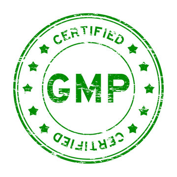 Grunge green GMP (Good manufacturing practice) and certified ru