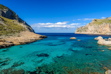 Obraz premium Cala figuera at cap formentor - beautiful coast and beach of Mallorca, Spain