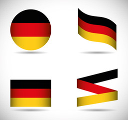 Flag icon set black red yellow. Germany. Isolated and Colorfull illustration