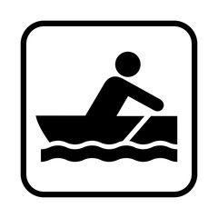 Rowing icon. Flat vector illustration isolated on white background.