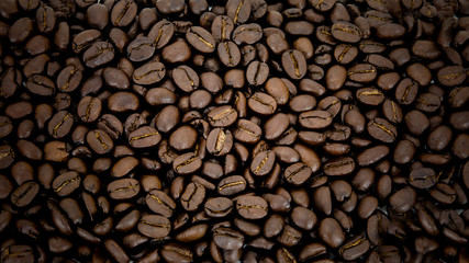 roasted coffee beans.