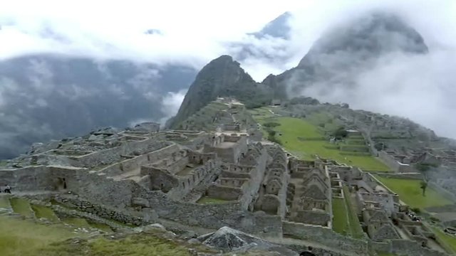 View of the ancient Inca City of Machu Picchu. The 15-th century Inca site.'Lost city of the Incas'. Ruins of the Machu Picchu sanctuary. UNESCO World Heritage site
