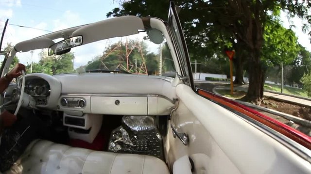 havana street scene from classic car cuba