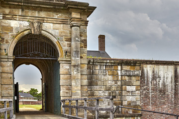 Arched Gate into Ft. Washington, Military fort established in the 1800's to protect Washington DC...