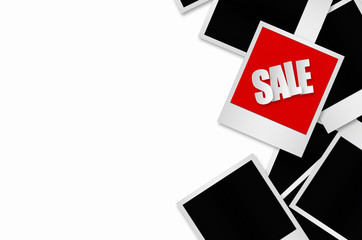 Sale paper label on white