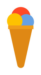 Ice cream on wooden stick vector. Soft serve ice cream isolated on white background. Ice cream sweet food isolated