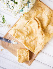 Delicious Polish cake with creme, called Karpatka