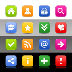 Web icon set with basic sign