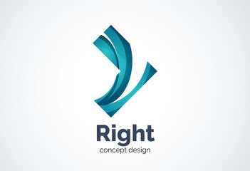 Abstract business company arrow logo template, direct concept