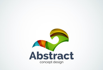 Abstract swirl logo template, smooth elegant shape concept