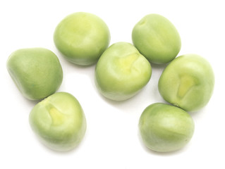 green peas on white