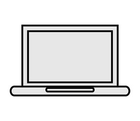 flat design laptop frontview icon vector illustration