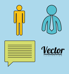 pictogram necktie communication bubble message icon. Flat and Colorfull illustration. Vector graphic