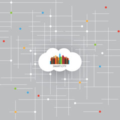 Smart City Design Concept with Cloud and Network Mesh