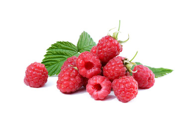 Fototapeta na wymiar Ripe raspberry isolated on white background