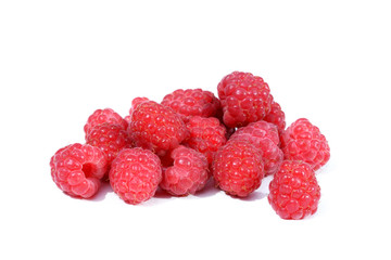 Ripe raspberry isolated on white background