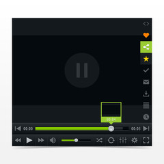 Black media player with video loading bar