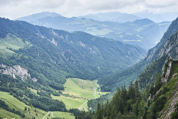 Fototapeta premium beautiful valleys in the mountains of Austria / Amazing view off the Wilder Kaiser - a hiking area in Europe