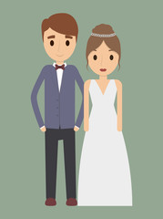 Obraz na płótnie Canvas couple cartoon girl boy man woman wedding marriage icon. Colorfull and flat illustration. Vector graphic