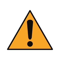 flat design warning sign icon vector illustration