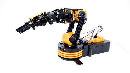Plastic model of industrial robotics arm Robot manipulator