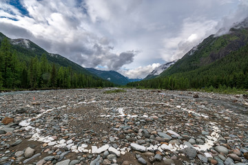 helipad on Shumak river in Tunka range