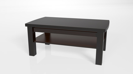 Wooden coffee table, home furniture isolated on white background