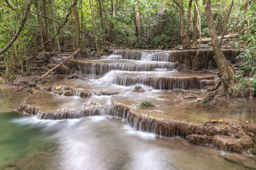 Huai Mae Kamin waterfall Srinakarin Dam in Kanchanaburi, Thailand.