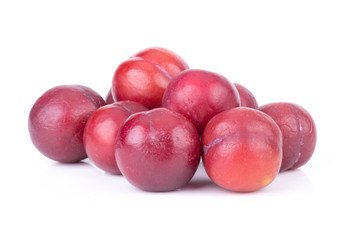 plums isolated on white background