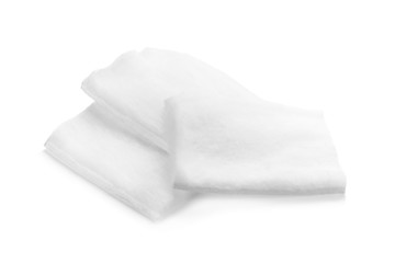 Naklejka premium Cotton bandage on white background