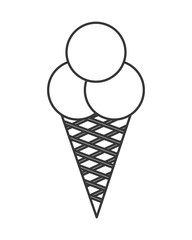 flat design ice cream cone icon vector illustration