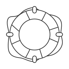 flat design life preserver icon vector illustration