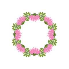 flower crown circle garden floral nature plant icon. Isolated and flat illustration. Vector graphic