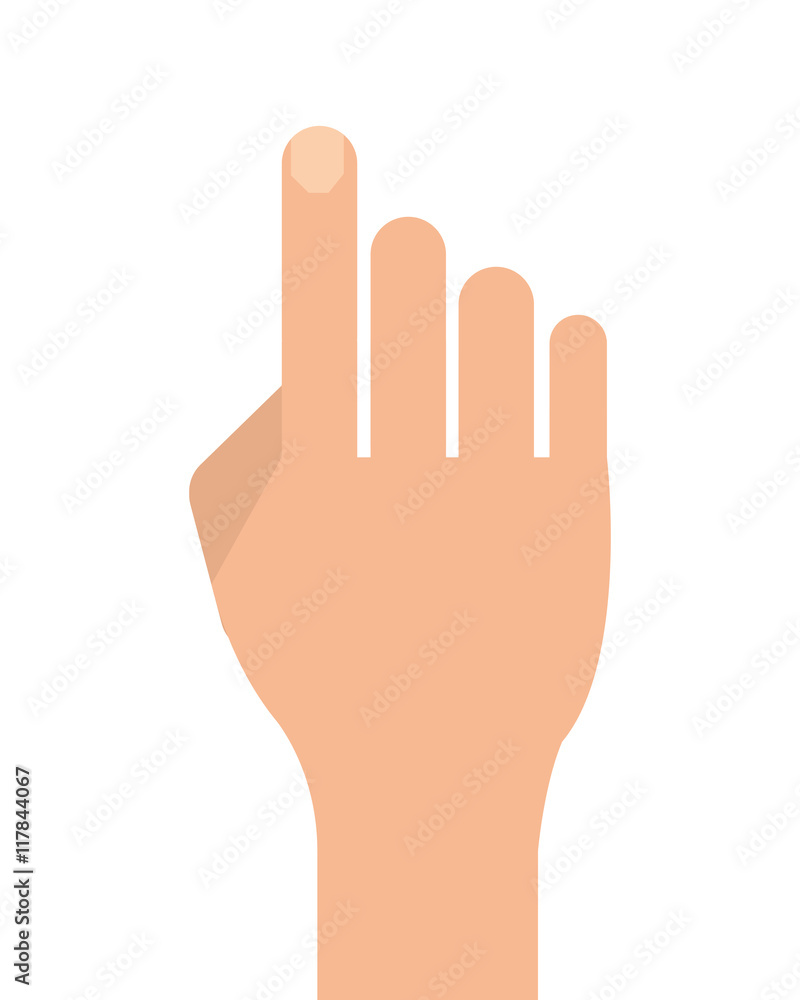 Poster flat design hand with extended index finger icon vector illustration