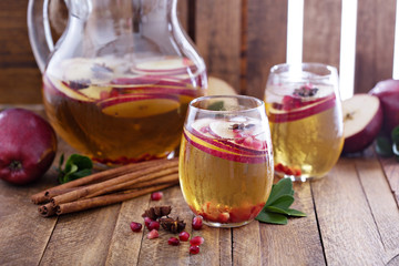 White sangria with apple cider