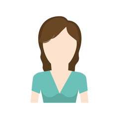 woman girl female avatar brown hair icon. Isolated and flat illustration. Vector graphic