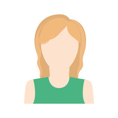 woman girl female avatar blond hair icon. Isolated and flat illustration. Vector graphic