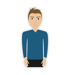 man male avatar person brown hair icon. Isolated and flat illustration. Vector graphic