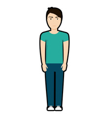 man male avatar person black hair icon. Isolated and flat illustration. Vector graphic