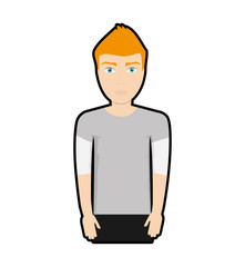 man male avatar person blond hair icon. Isolated and flat illustration. Vector graphic
