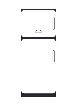 flat design single fridge icon vector illustration