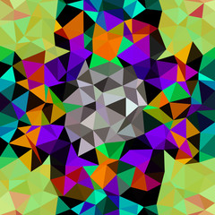 Fototapeta premium Kaleidoscopic low poly triangle style vector mosaic background