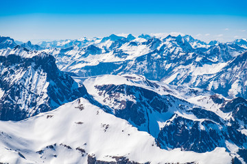 Snow mountains peak with clear sky at Schilthorn, Switzerland