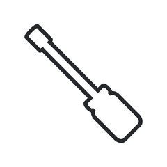 flat design single screwdriver icon vector illustration