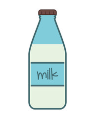flat design milk bottle icon vector illustration