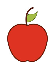 flat design single apple icon vector illustration