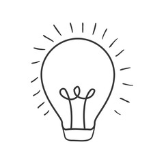 light bulb power energy electricity icon. Isolated and flat illustration. Vector graphic